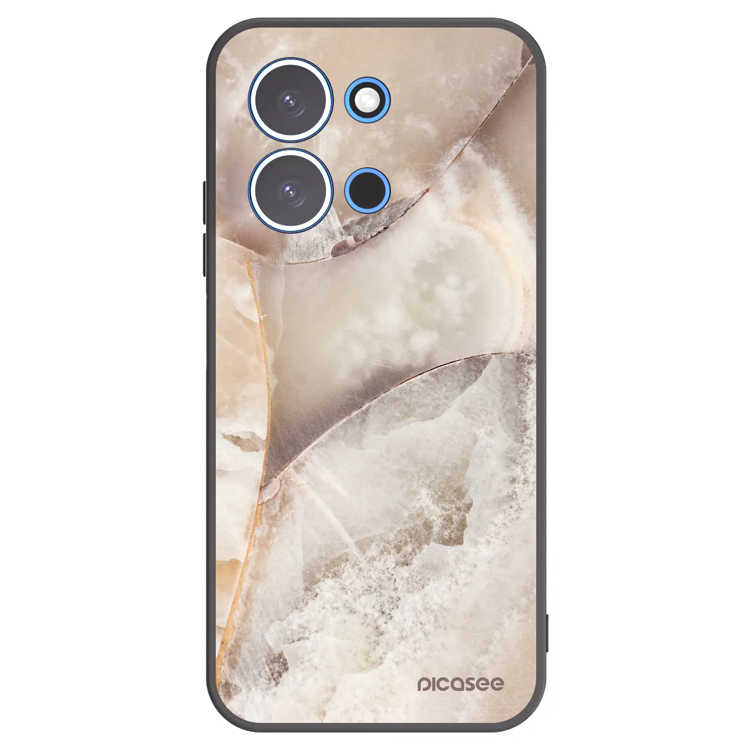 Picasee silikonowe czarne etui na Xiaomi Redmi 15C 4G - Cream marble