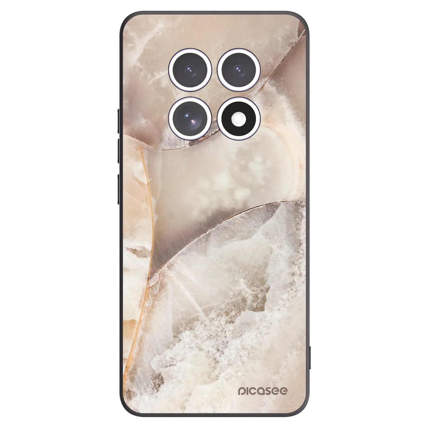 Picasee silikonowe czarne etui na Xiaomi Redmi Note 15 4G - Cream marble
