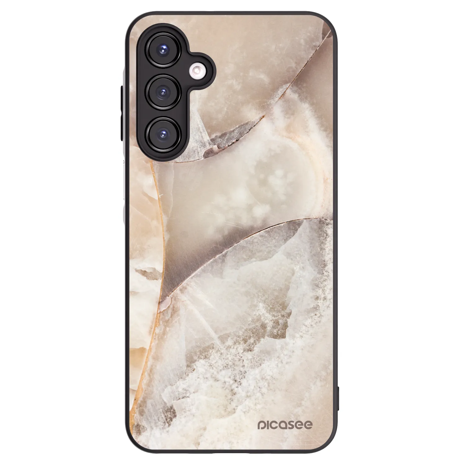 Picasee silikonowe czarne etui na Samsung Galaxy A16 4G - Cream marble