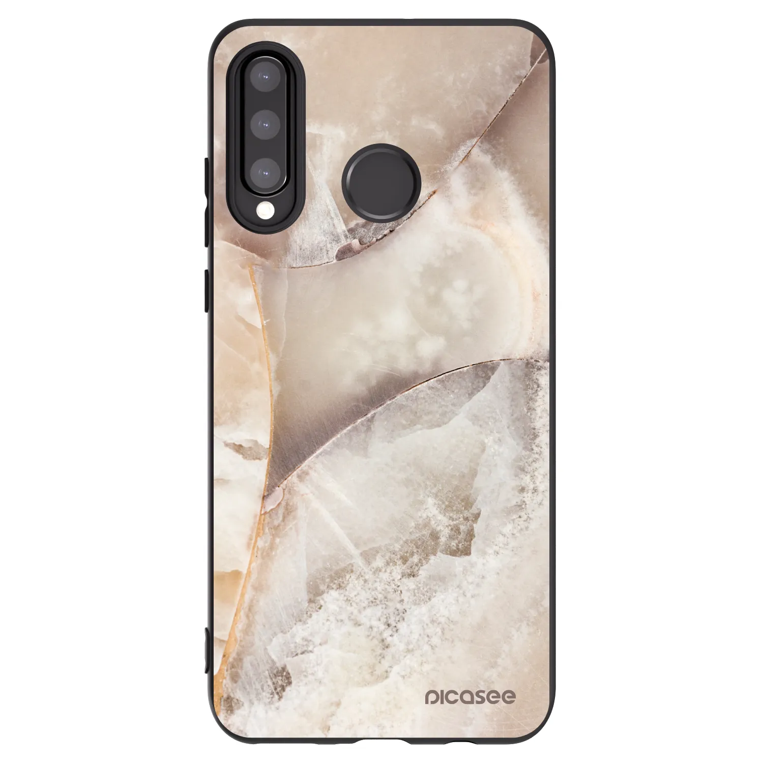 Picasee silikonowe czarne etui na Huawei P30 Lite - Cream marble