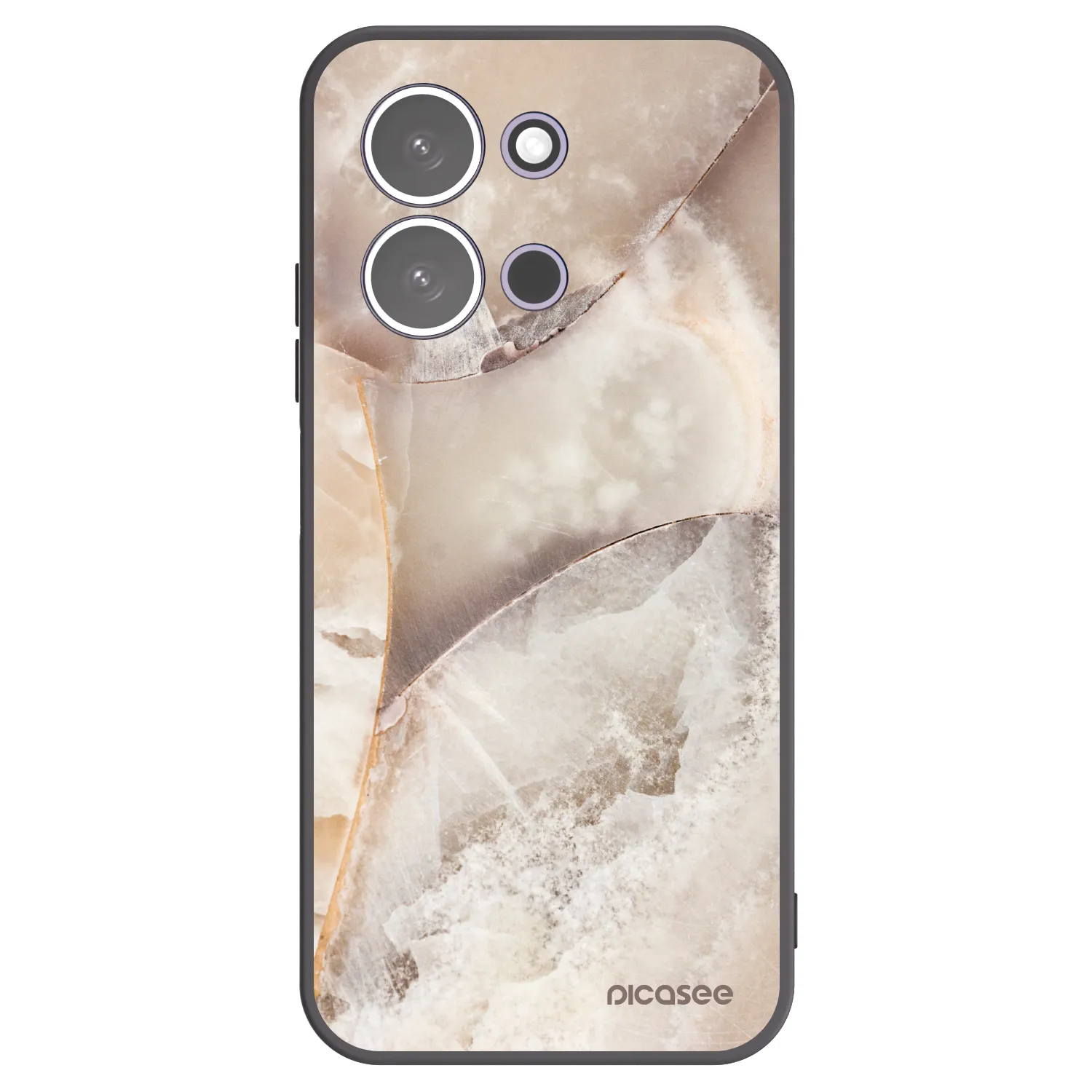 Picasee silikonowe czarne etui na Xiaomi Redmi 15C 5G - Cream marble
