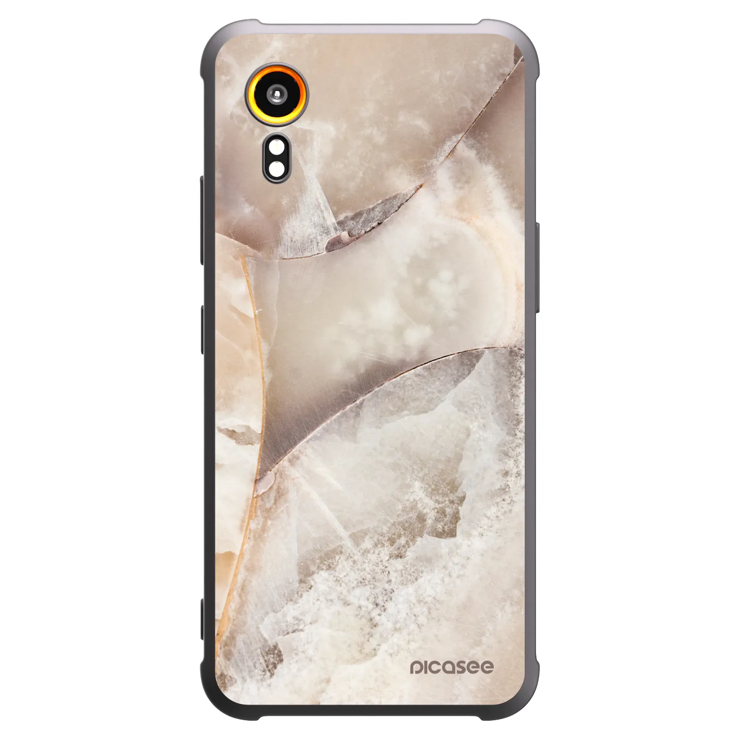 Picasee silikonowe czarne etui na Samsung Galaxy Xcover 7 - Cream marble