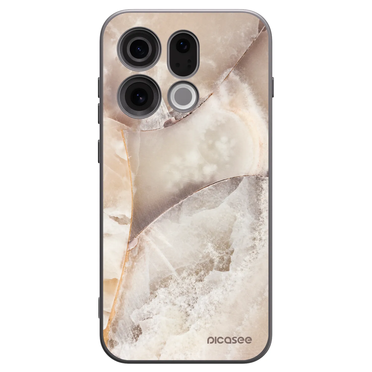 Picasee silikonowe czarne etui na OPPO Find X9 - Cream marble