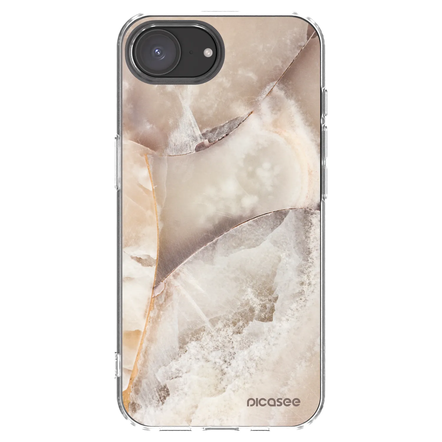 Picasee silikonowe przeźroczyste etui na Apple iPhone 17e - Cream marble