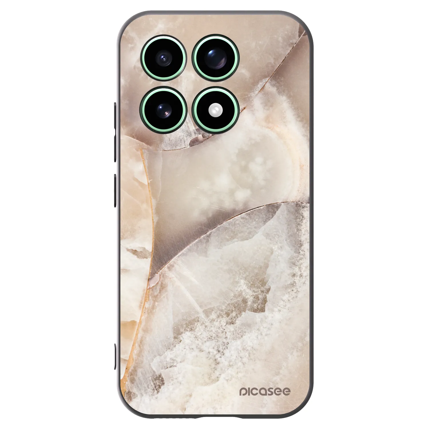 Picasee silikonowe czarne etui na Xiaomi 17 - Cream marble