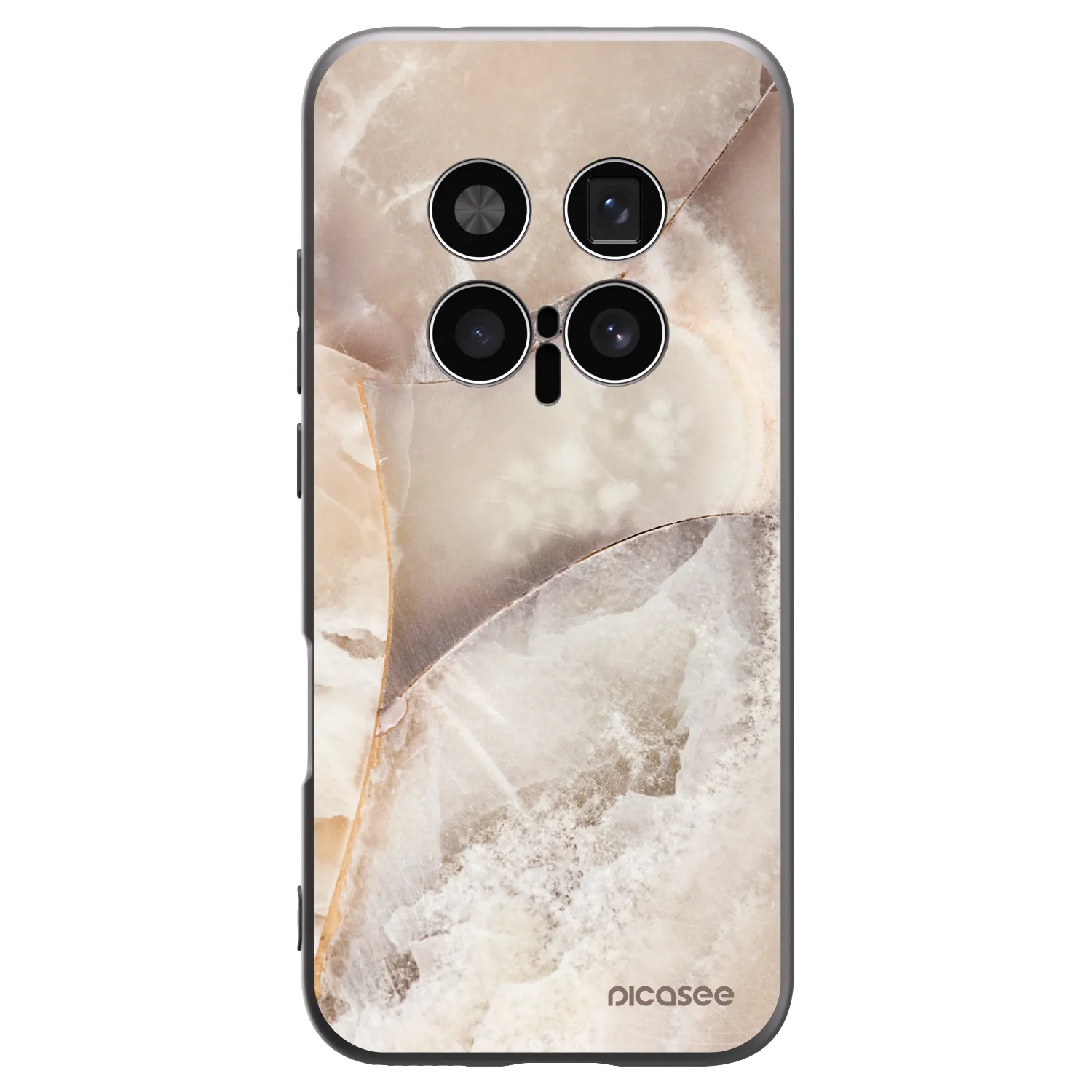 Picasee silikonowe czarne etui na Honor Magic8 Pro 5G - Cream marble