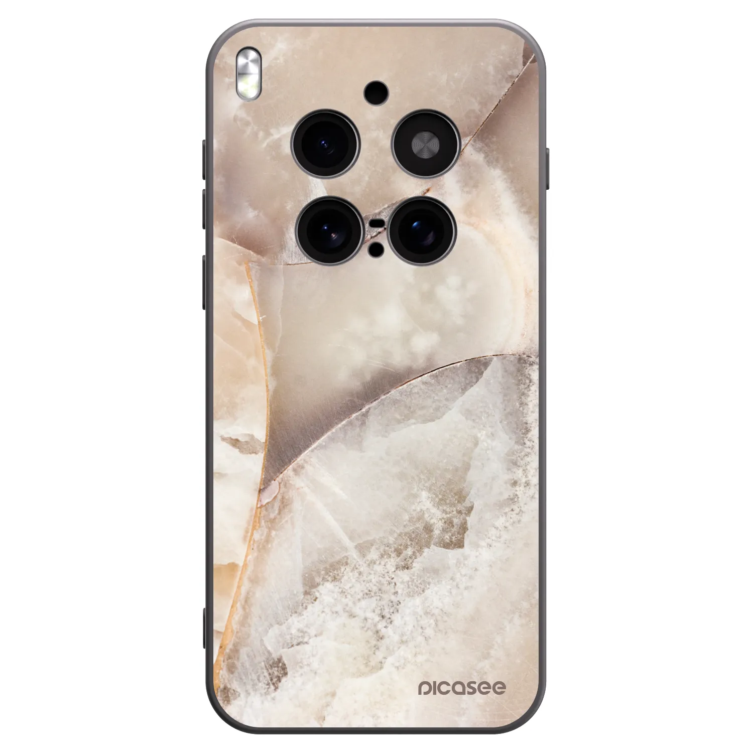 Picasee silikonowe czarne etui na Vivo X300 Pro - Cream marble