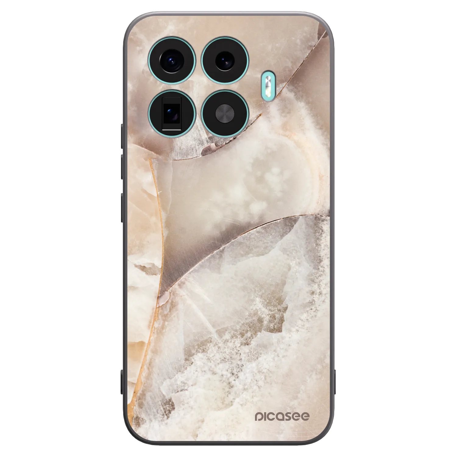 Picasee silikonowe czarne etui na Xiaomi 17T Pro - Cream marble
