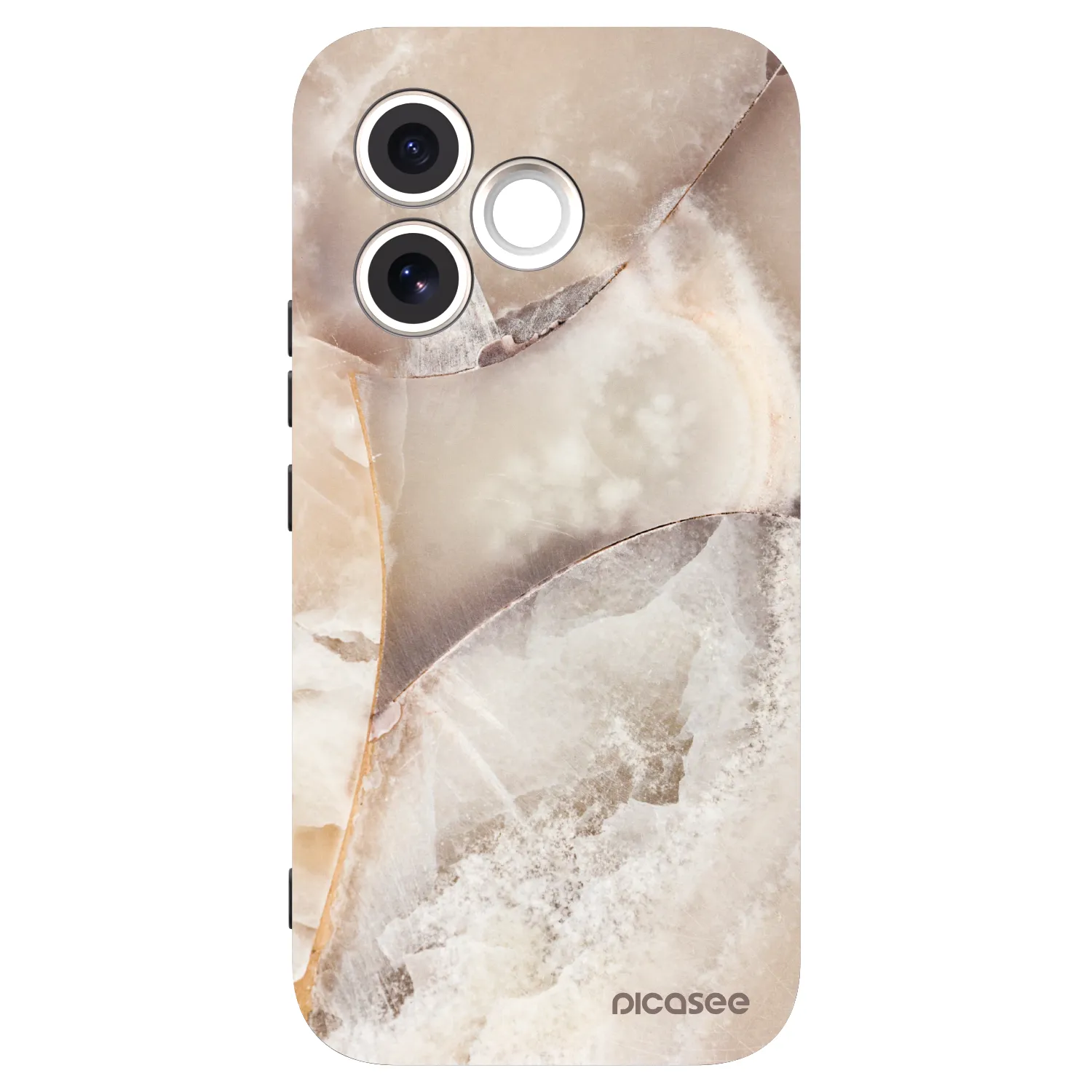 Picasee silikonowe czarne etui na Honor 600 Lite - Cream marble