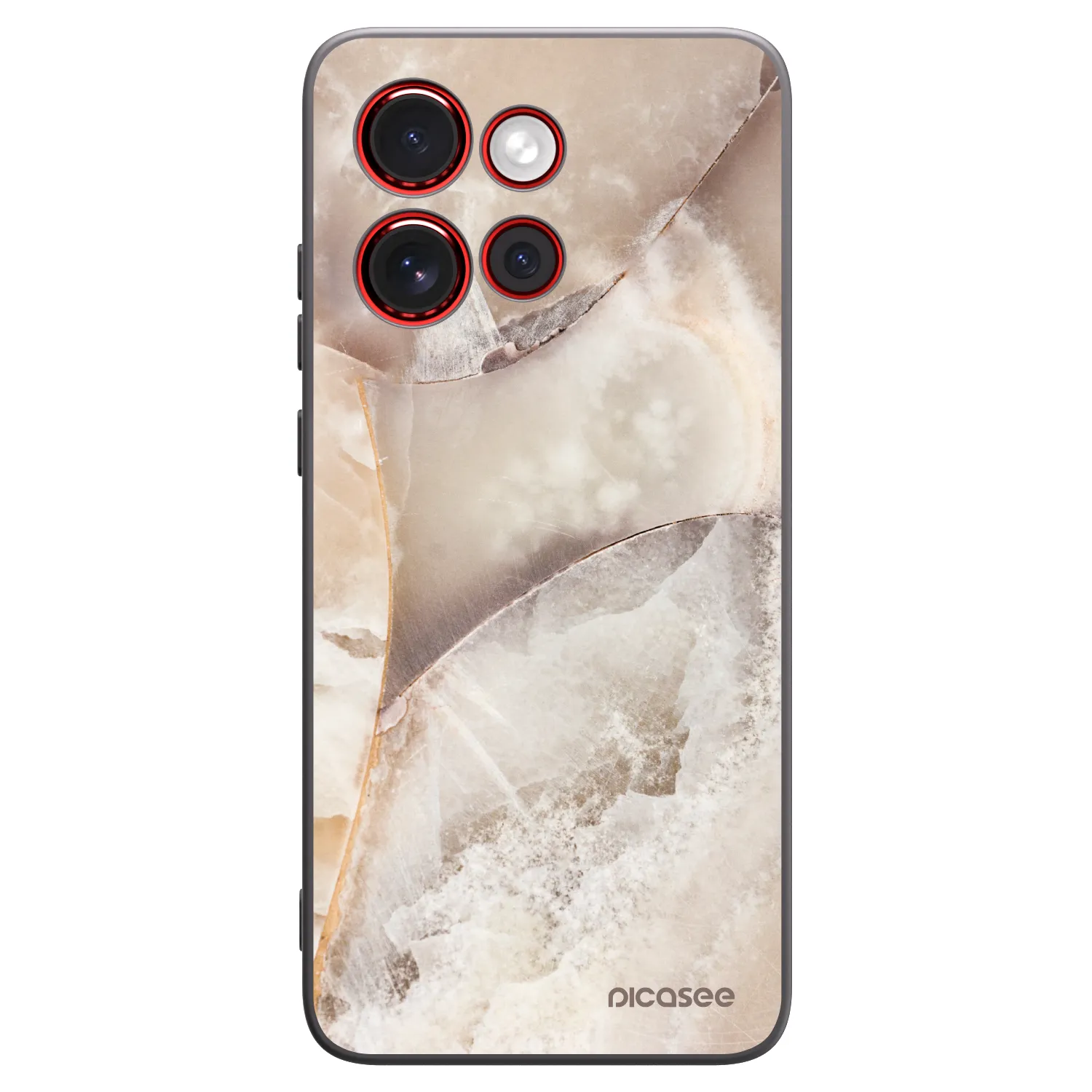 Picasee silikonowe czarne etui na Motorola Edge 60 Neo 5G - Cream marble