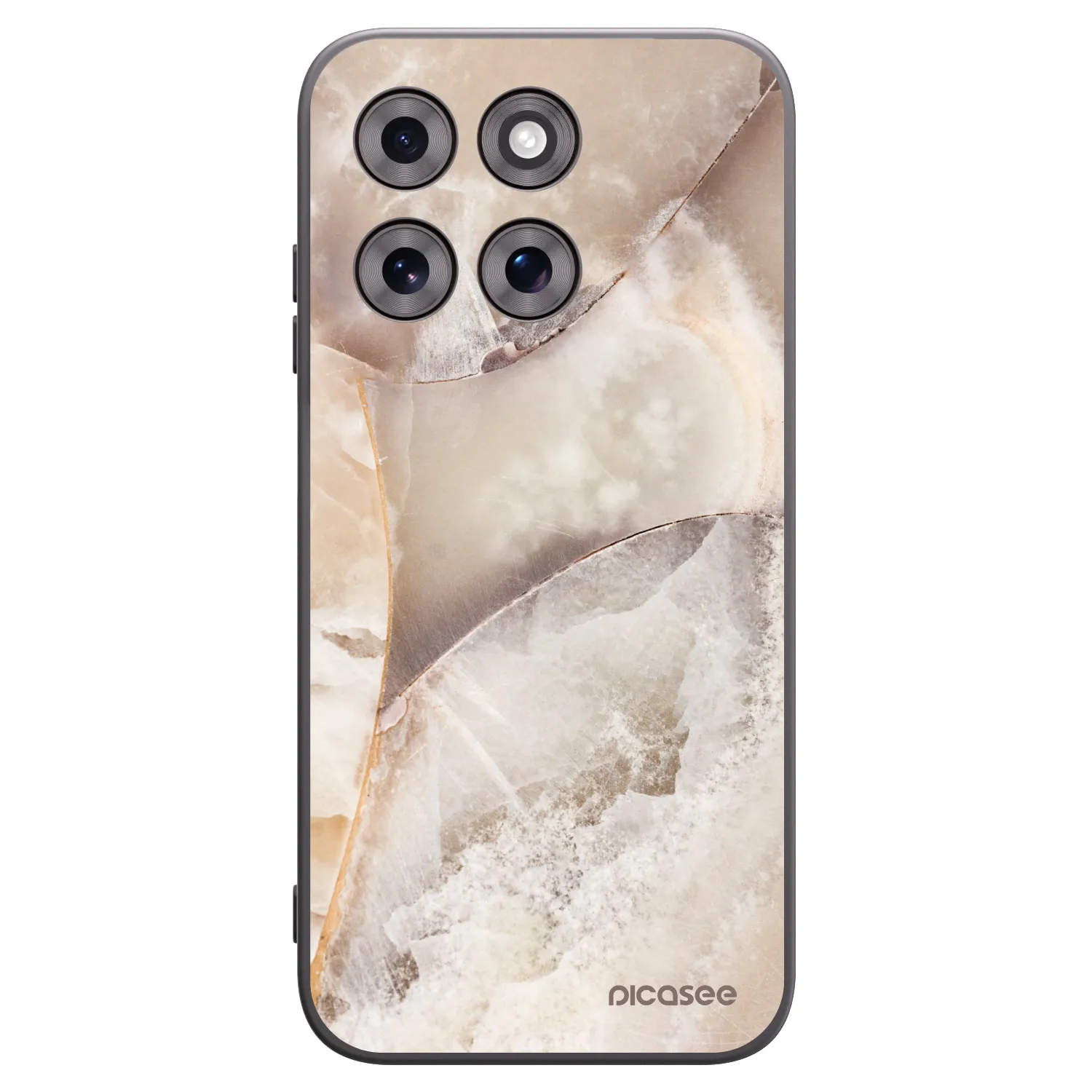 Picasee silikonowe czarne etui na Motorola Moto G77 - Cream marble