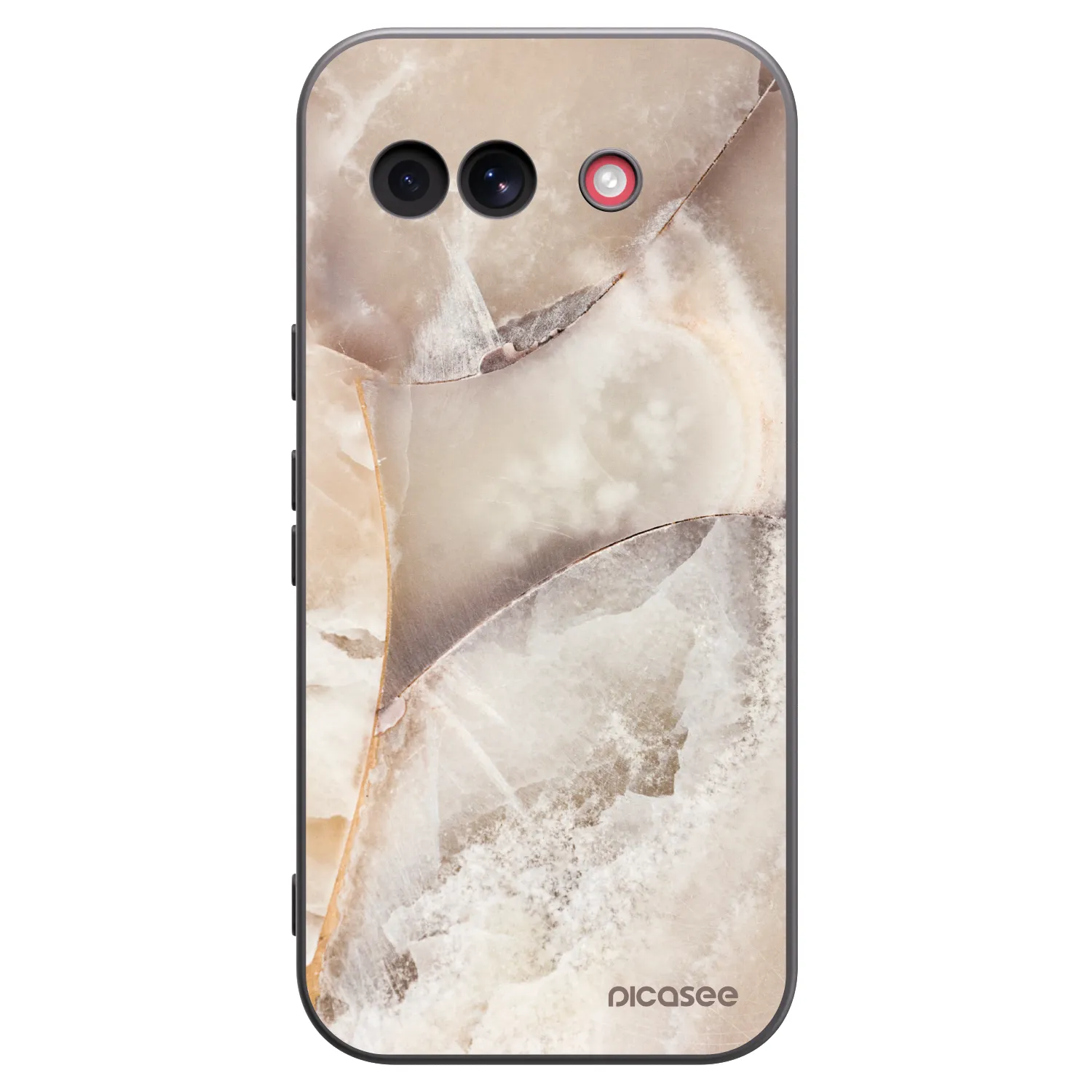 Picasee silikonowe czarne etui na Google Pixel 10a - Cream marble