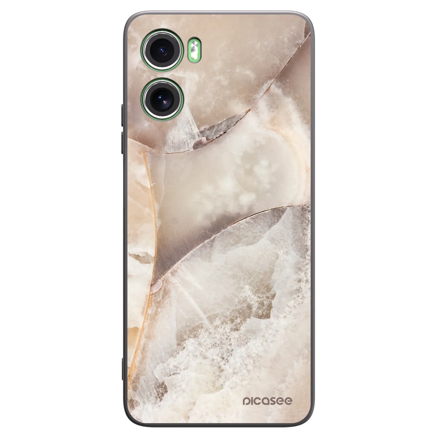 Picasee silikonowe czarne etui na Motorola Moto G06 - Cream marble