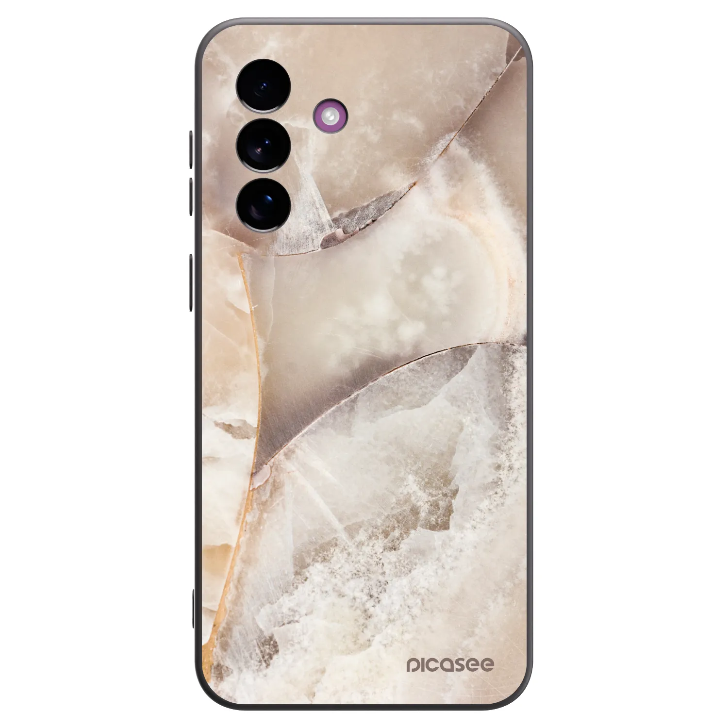 Picasee silikonowe czarne etui na Samsung Galaxy A37 - Cream marble
