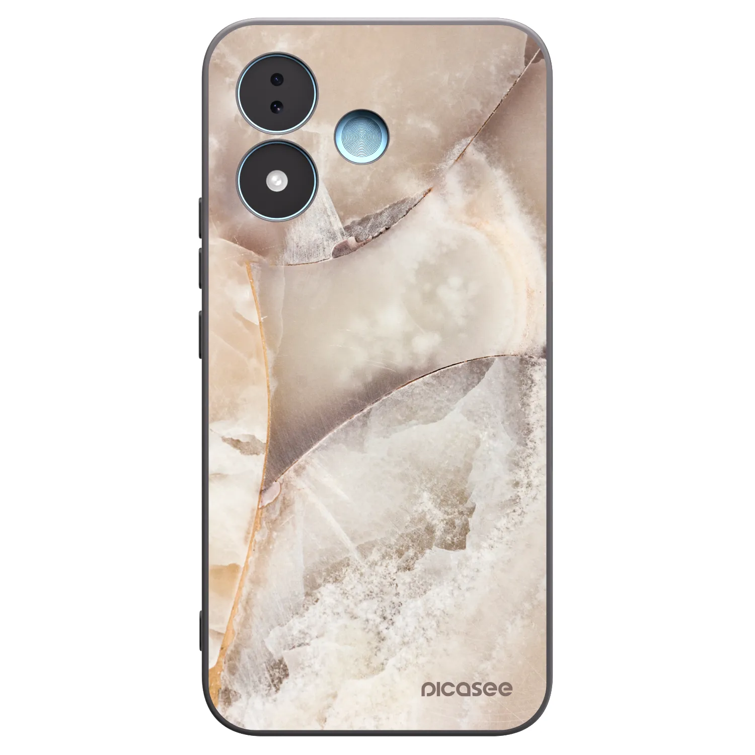 Picasee silikonowe czarne etui na Xiaomi Redmi Note 17 5G - Cream marble