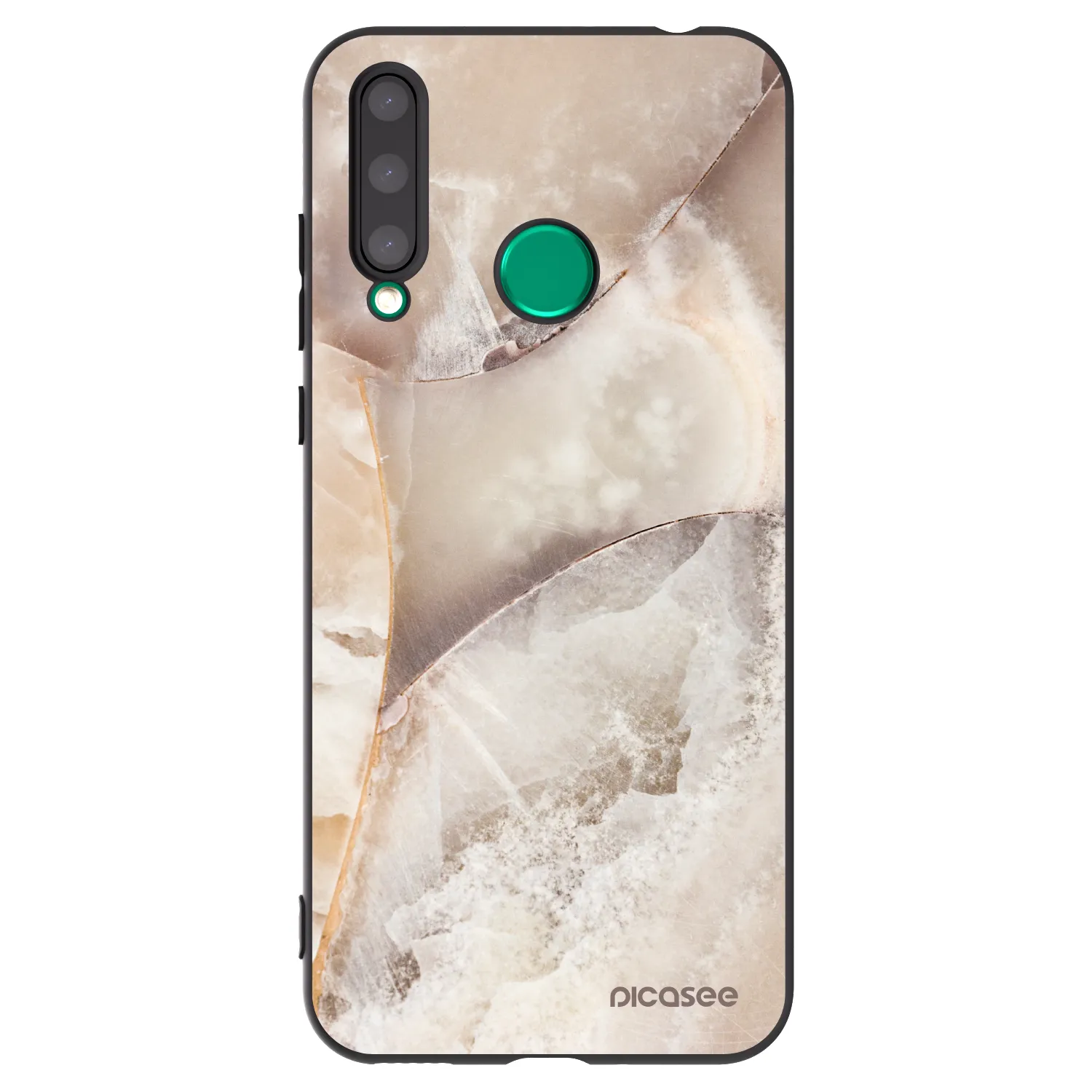 Picasee silikonowe czarne etui na Honor 20 Lite - Cream marble
