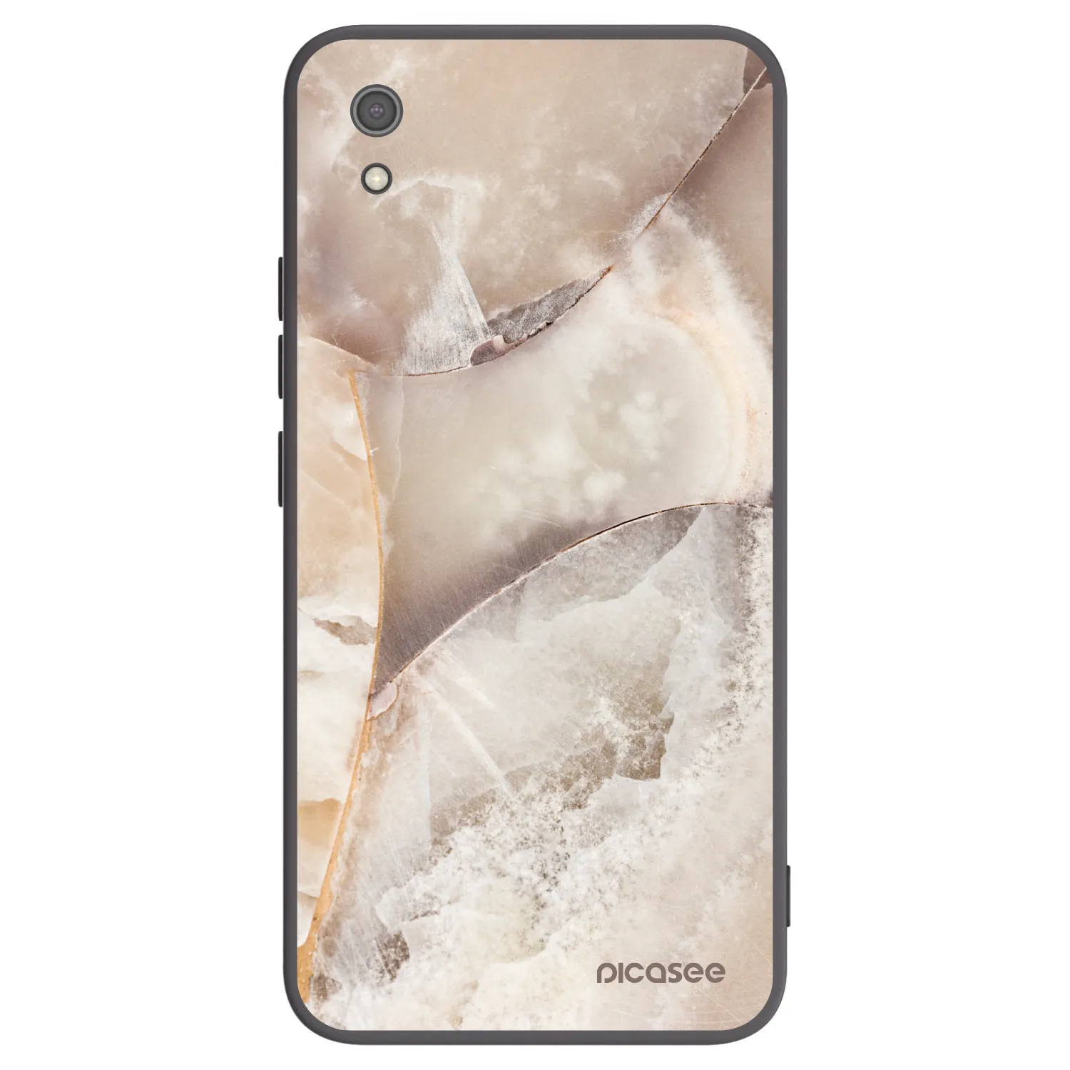 Picasee silikonowe czarne etui na Xiaomi Redmi 7A - Cream marble