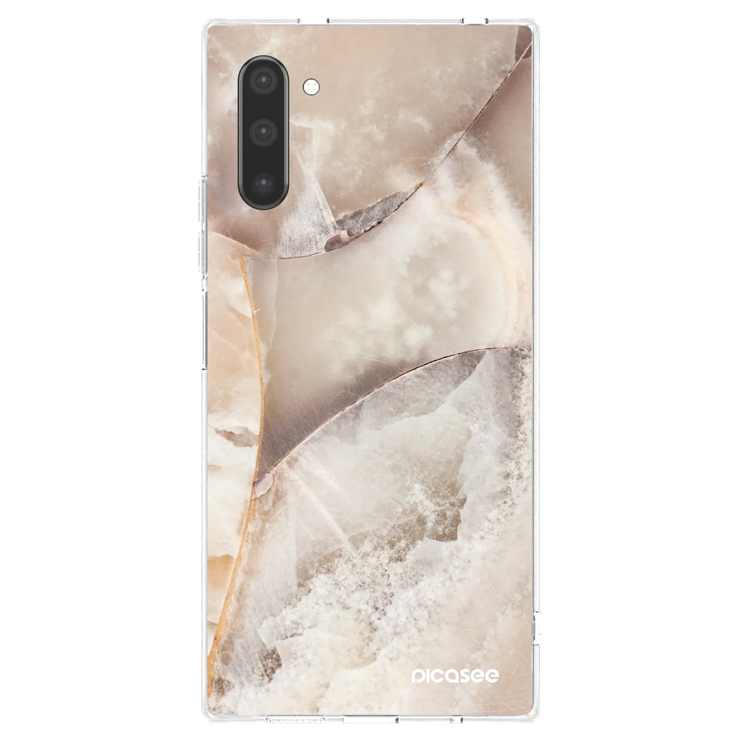 Picasee silikonowe przeźroczyste etui na Samsung Galaxy Note 10 N970F - Cream marble