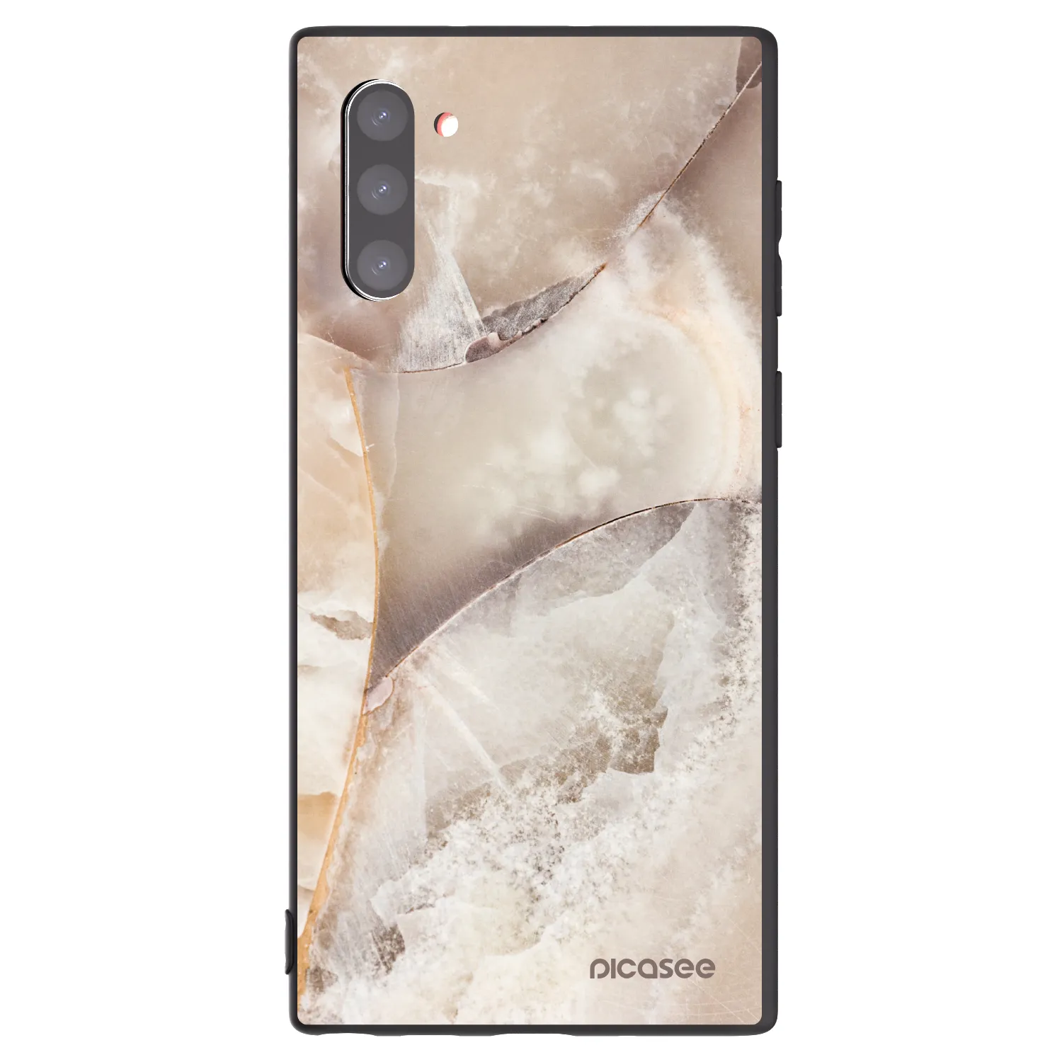 Picasee silikonowe czarne etui na Samsung Galaxy Note 10 N970F - Cream marble