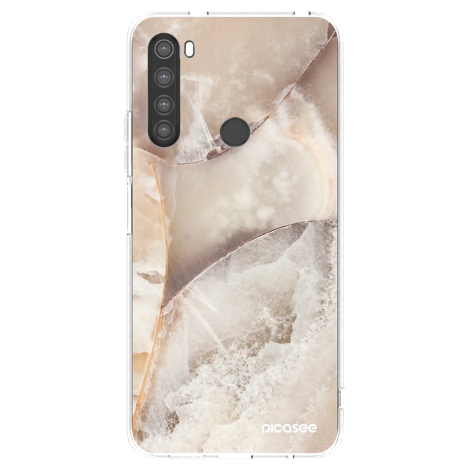 Picasee silikonowe przeźroczyste etui na Xiaomi Redmi Note 8 - Cream marble