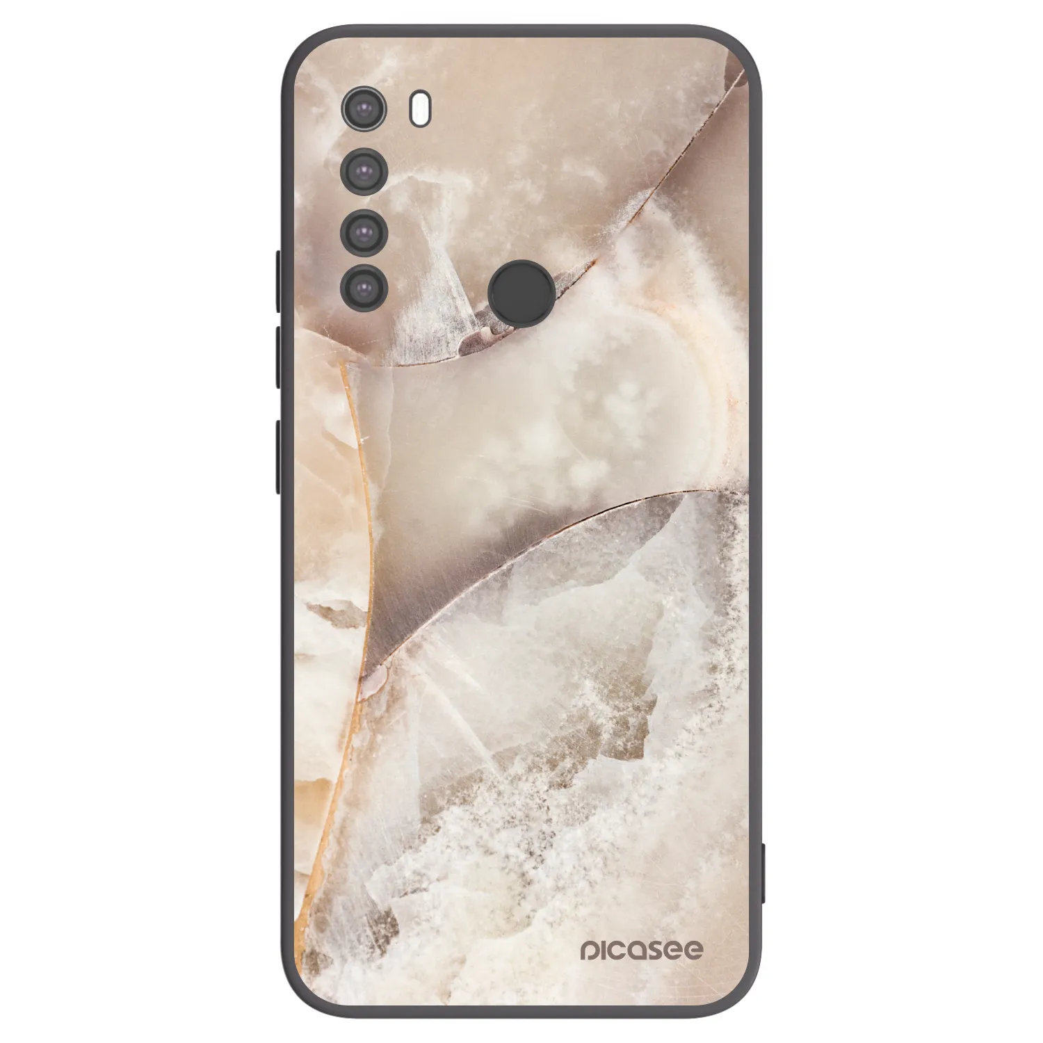 Picasee silikonowe czarne etui na Xiaomi Redmi Note 8 - Cream marble