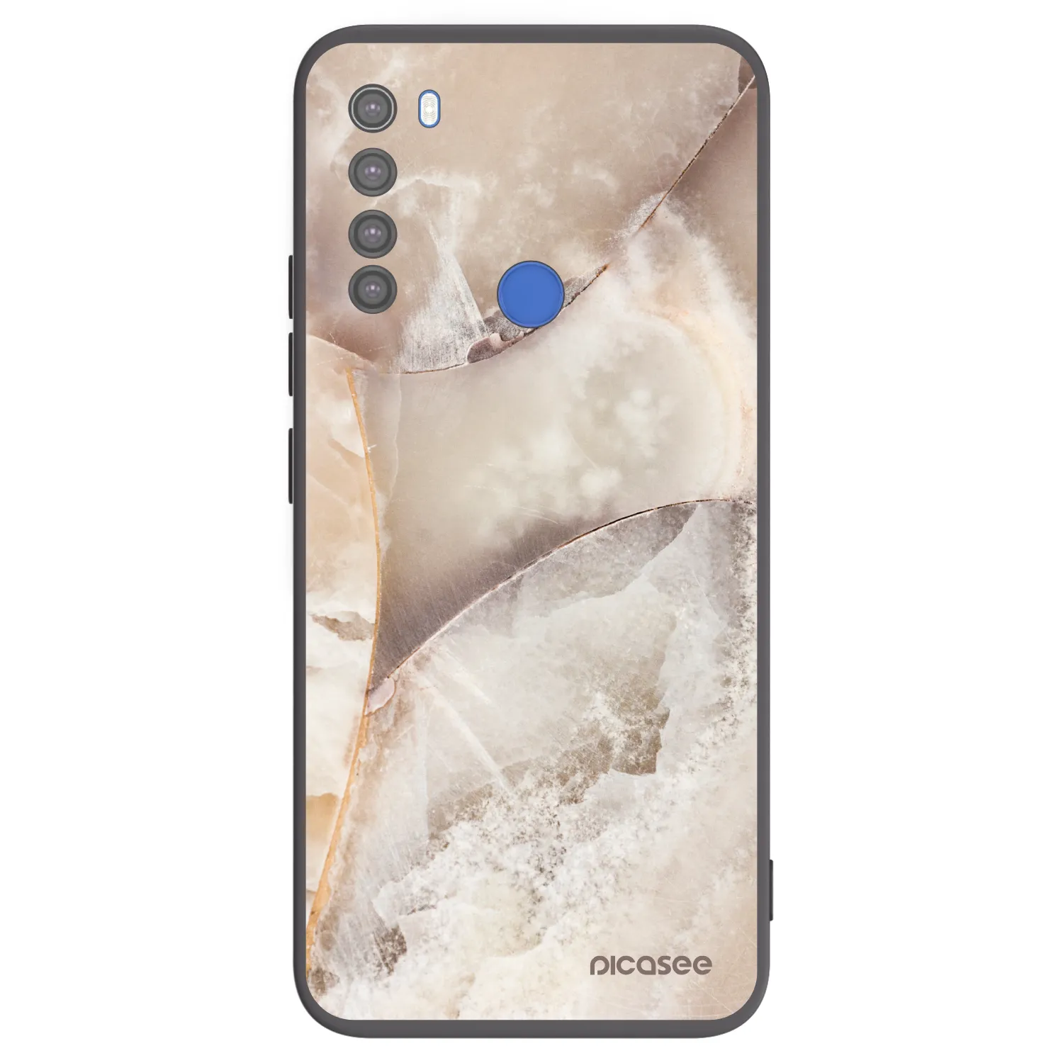 Picasee silikonowe czarne etui na Xiaomi Redmi Note 8T - Cream marble