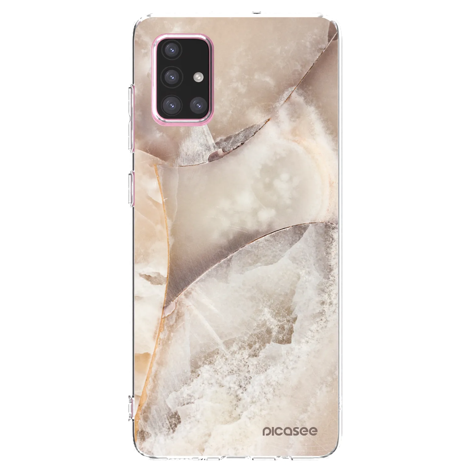 Picasee silikonowe przeźroczyste etui na Samsung Galaxy A71 A715F - Cream marble