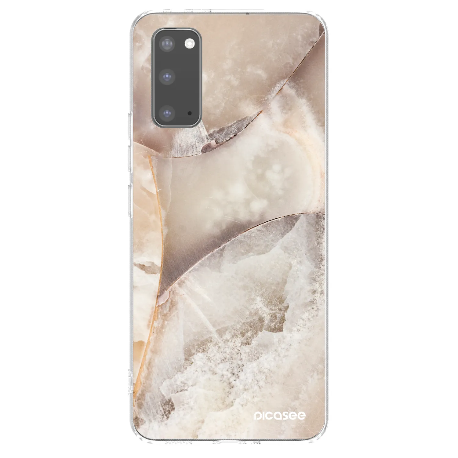 Picasee silikonowe przeźroczyste etui na Samsung Galaxy S20 G980F - Cream marble