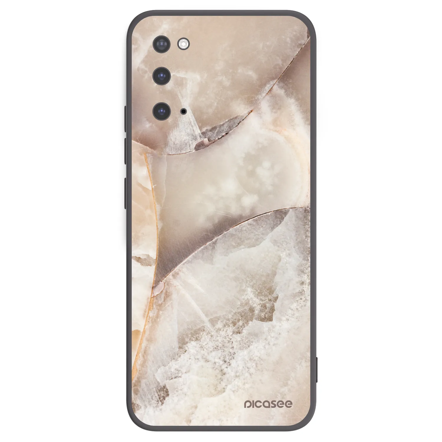 Picasee silikonowe czarne etui na Samsung Galaxy S20 G980F - Cream marble