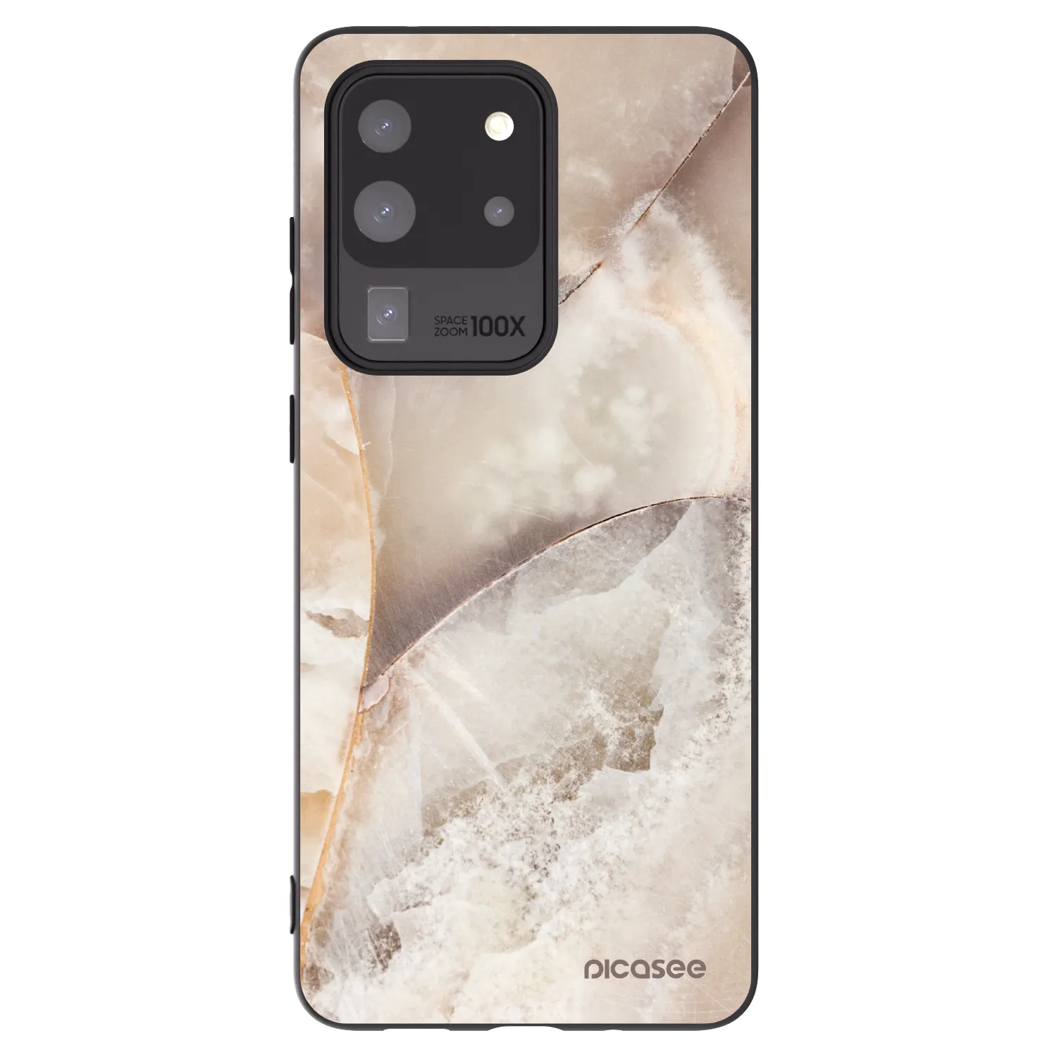 Picasee silikonowe czarne etui na Samsung Galaxy S20 Ultra 5G G988F - Cream marble
