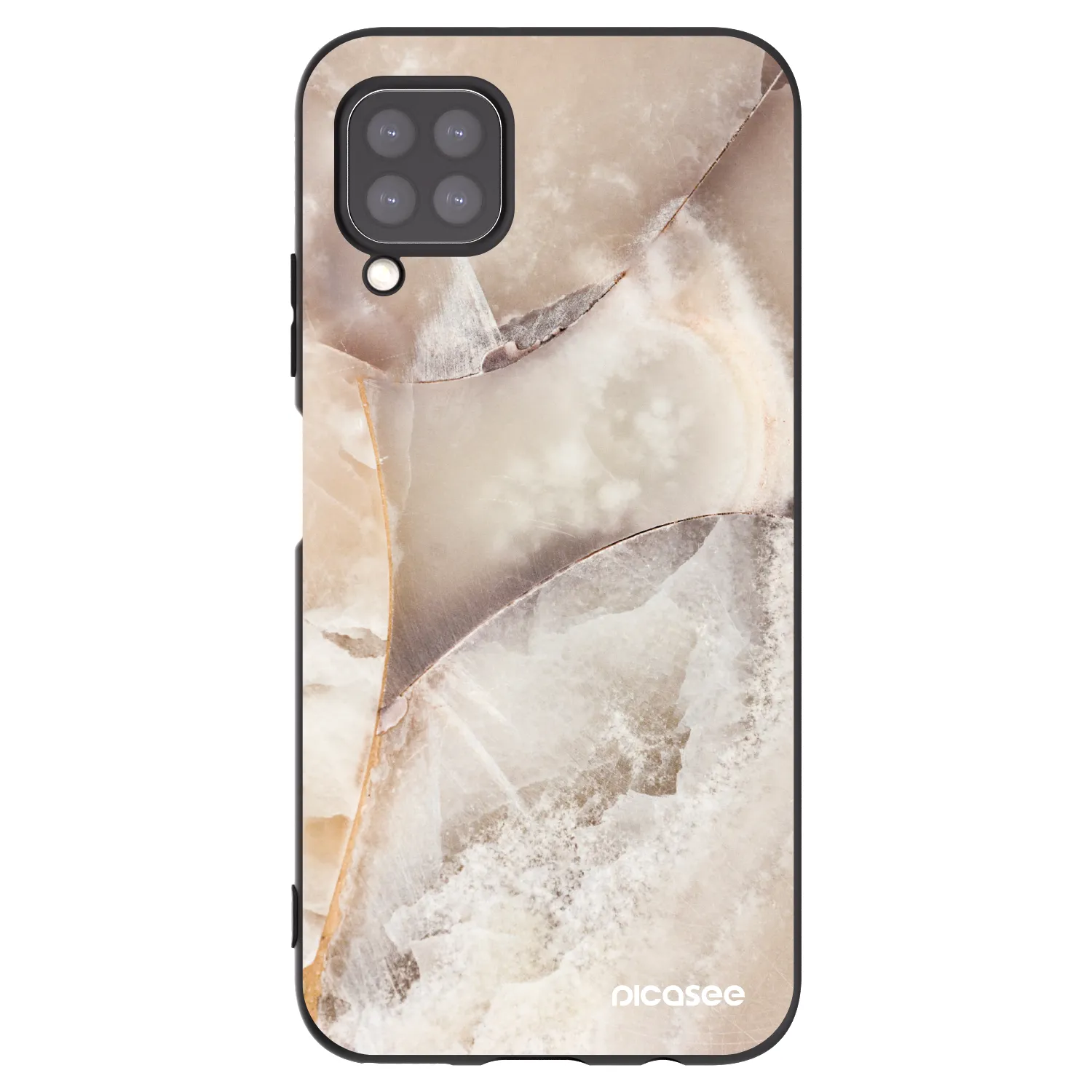Picasee silikonowe czarne etui na Huawei P40 Lite - Cream marble