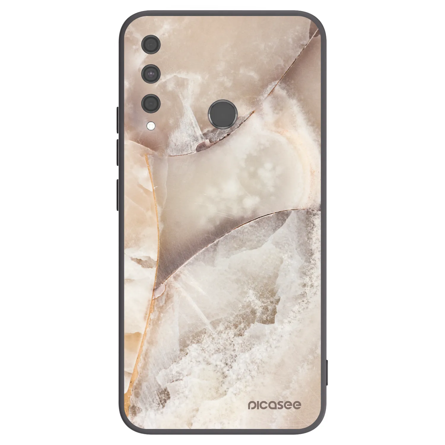 Picasee silikonowe czarne etui na Huawei P40 Lite E - Cream marble