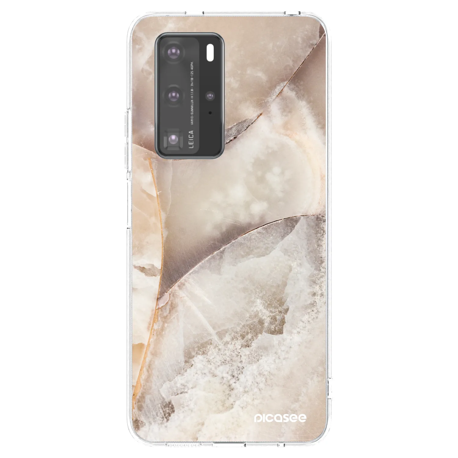 Picasee silikonowe przeźroczyste etui na Huawei P40 Pro - Cream marble