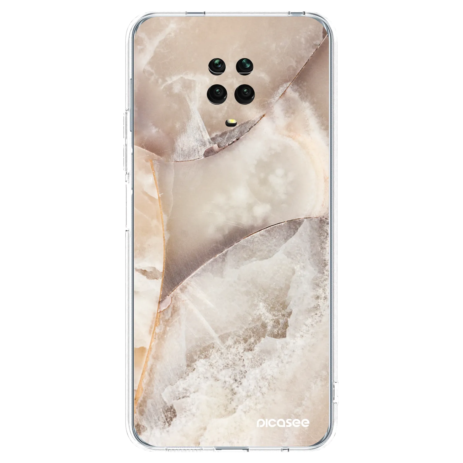 Picasee silikonowe przeźroczyste etui na Xiaomi Redmi Note 9 Pro - Cream marble
