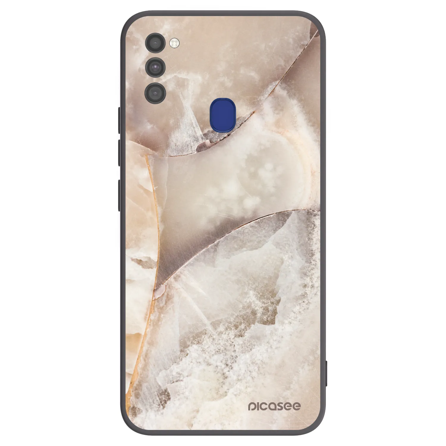 Picasee silikonowe czarne etui na Samsung Galaxy M21 M215F - Cream marble