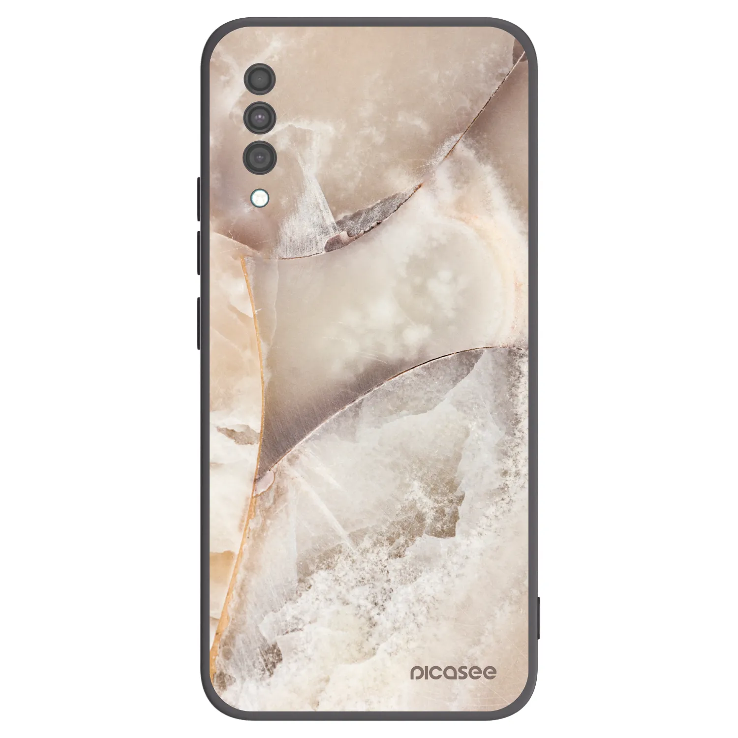 Picasee silikonowe czarne etui na Samsung Galaxy A30s A307F - Cream marble