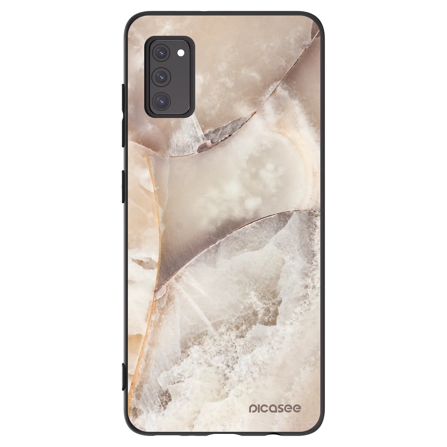 Picasee silikonowe czarne etui na Samsung Galaxy A41 A415F - Cream marble