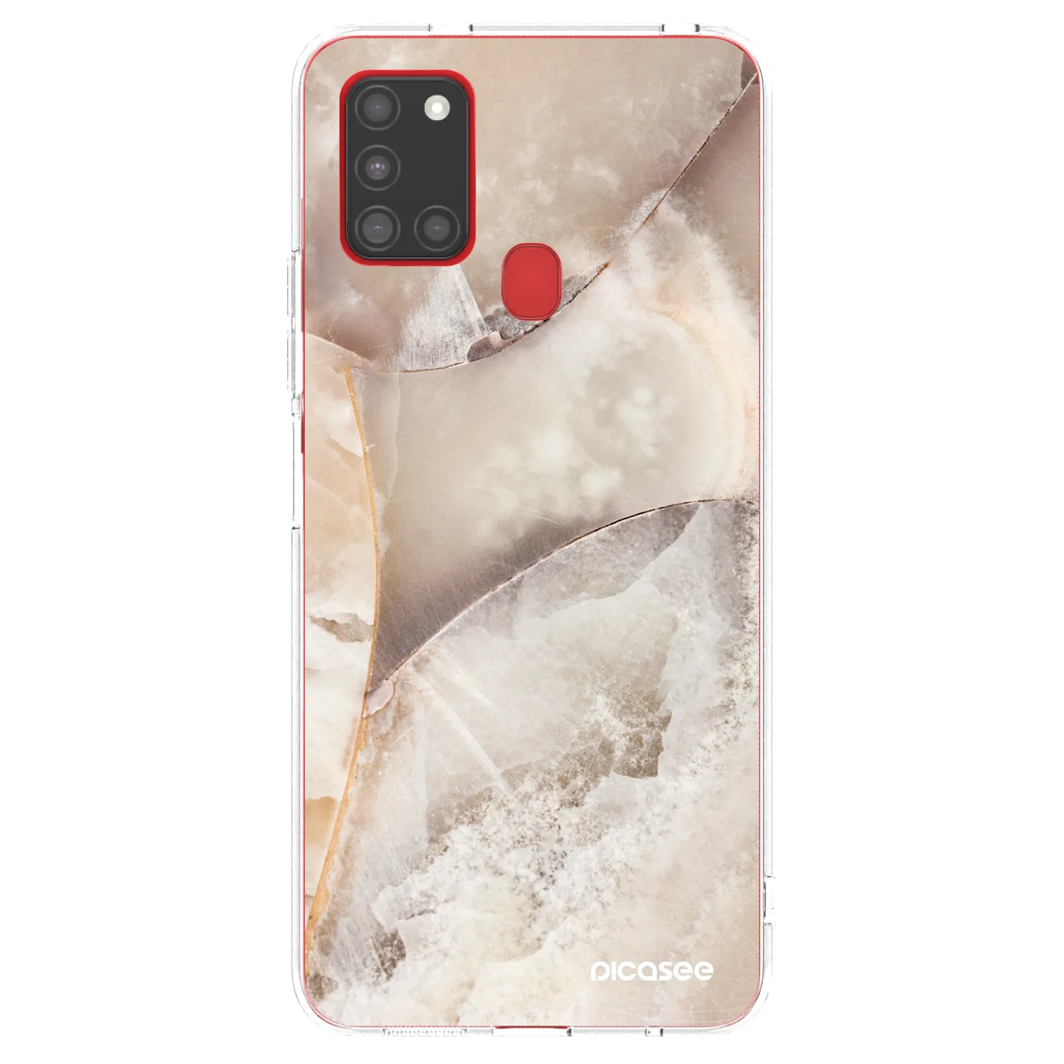 Picasee silikonowe przeźroczyste etui na Samsung Galaxy A21s - Cream marble