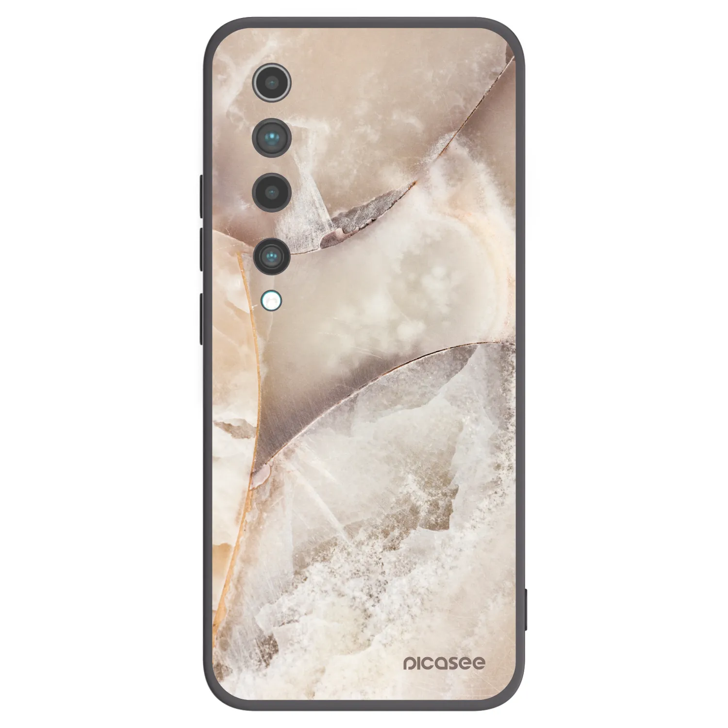 Picasee silikonowe czarne etui na Xiaomi Mi 10 - Cream marble