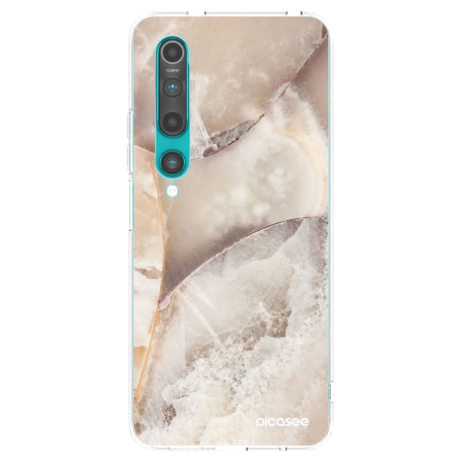 Picasee silikonowe przeźroczyste etui na Xiaomi Mi 10 - Cream marble