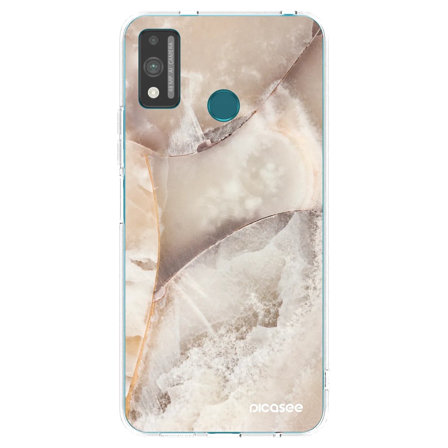 Picasee silikonowe przeźroczyste etui na Honor 9X Lite - Cream marble