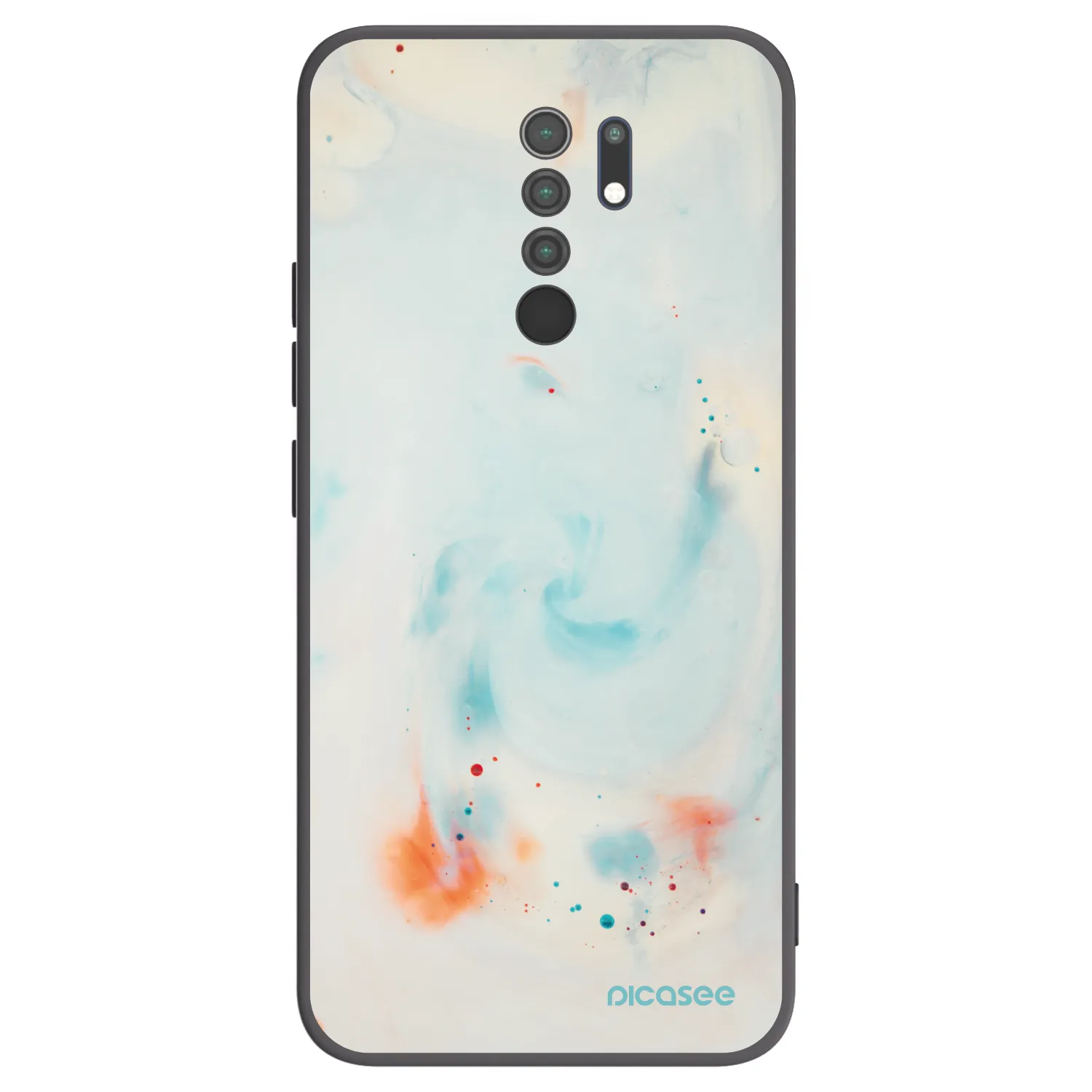 Picasee silikonowe czarne etui na Xiaomi Redmi 9 - Splash