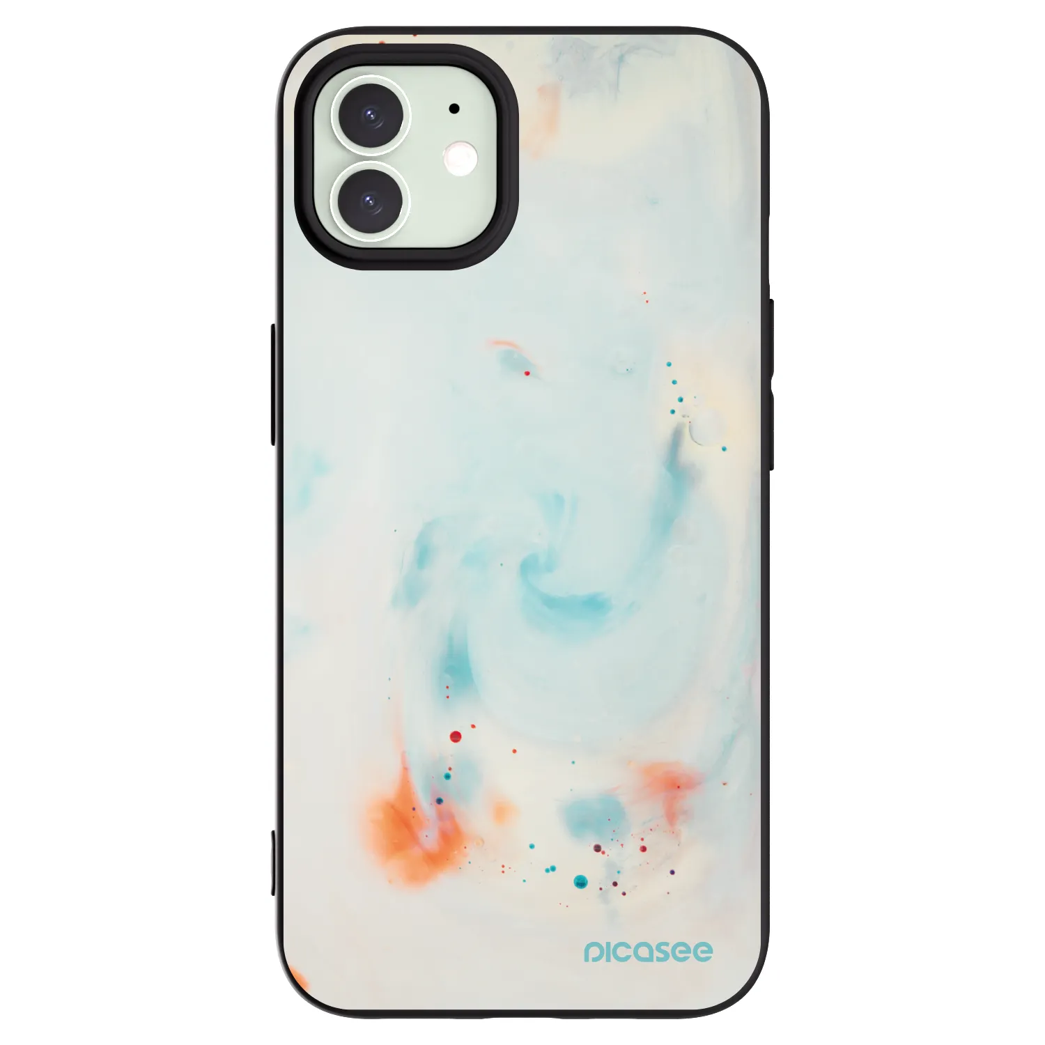 Picasee silikonowe czarne etui na Apple iPhone 12 - Splash