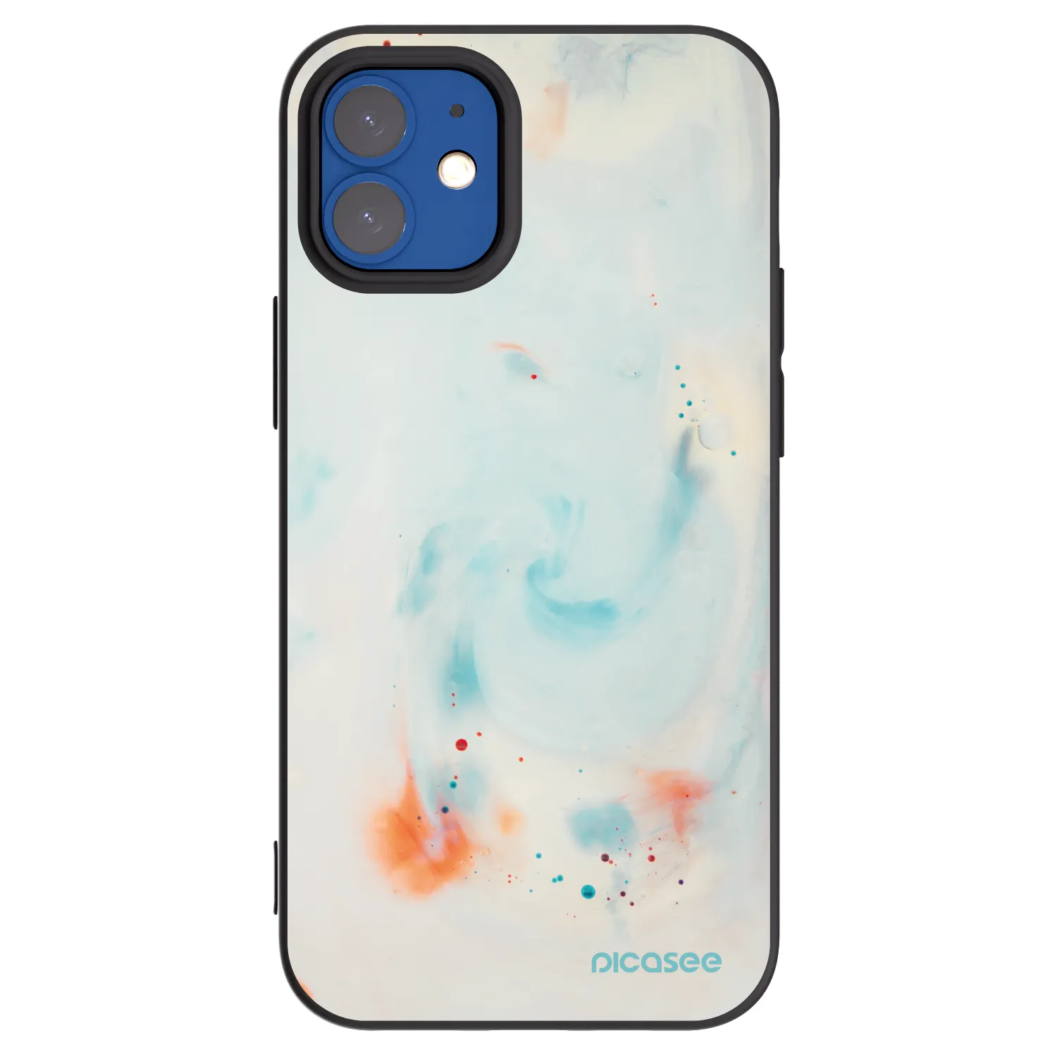 Picasee silikonowe czarne etui na Apple iPhone 12 mini - Splash