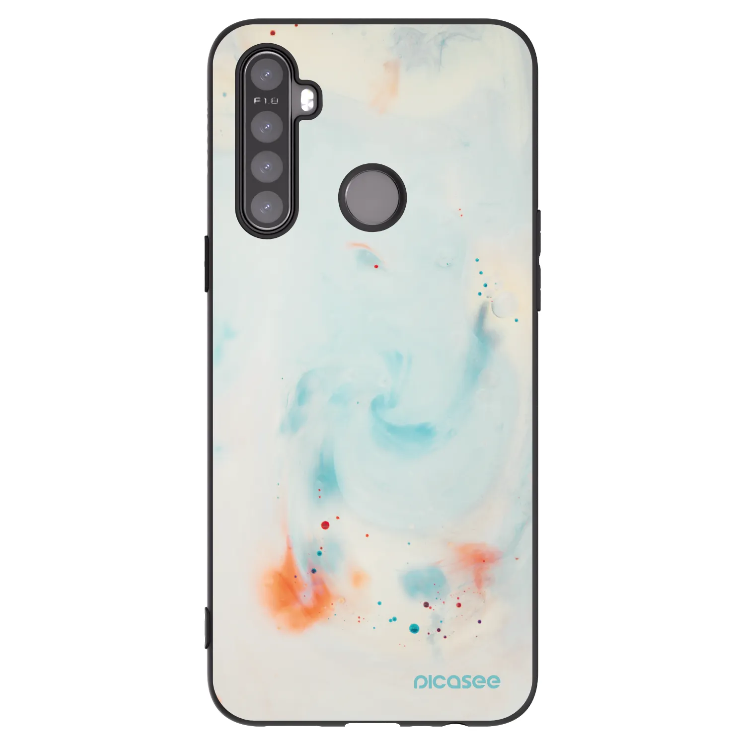 Picasee silikonowe czarne etui na Realme 5 - Splash