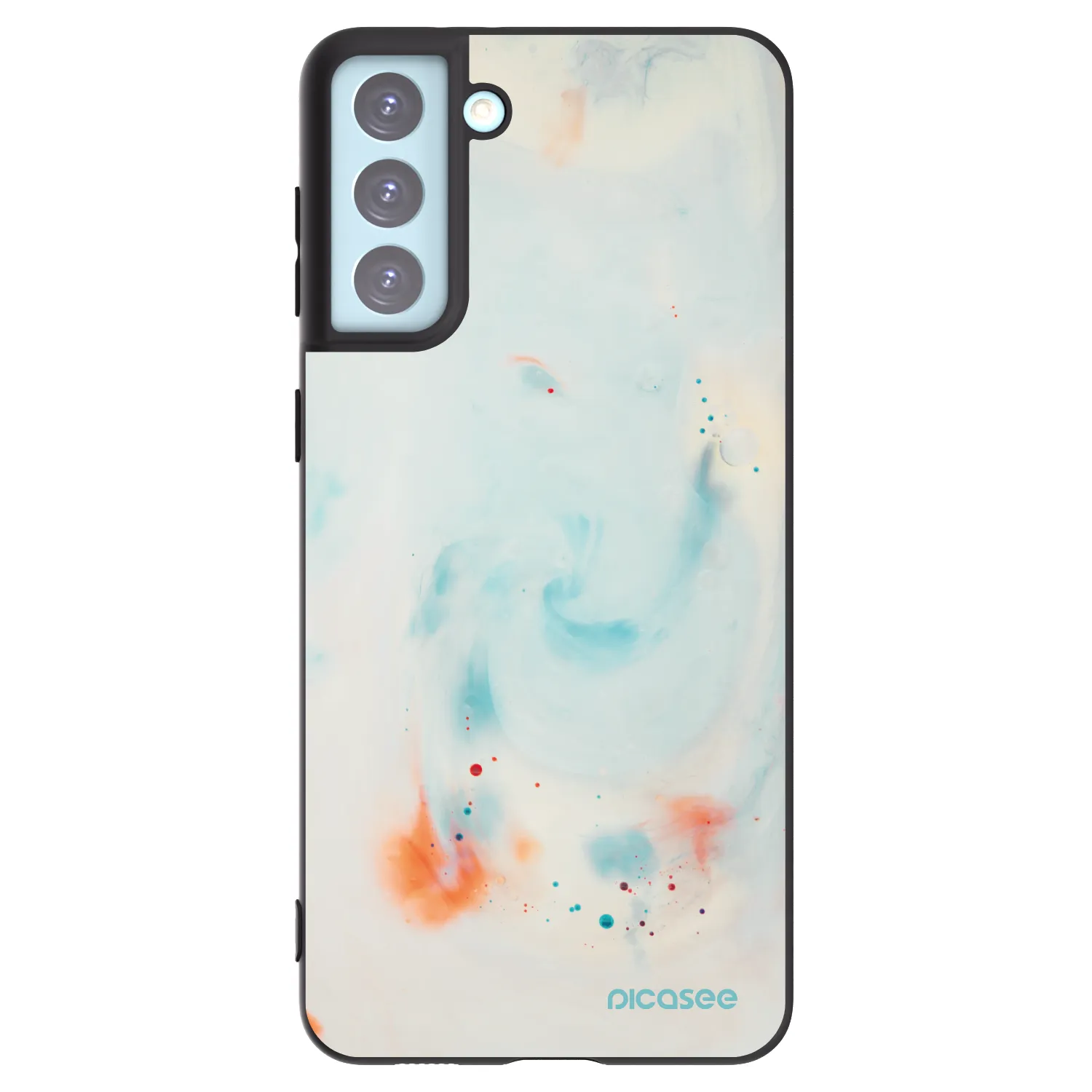 Picasee silikonowe czarne etui na Samsung Galaxy S21+ 5G G996F - Splash