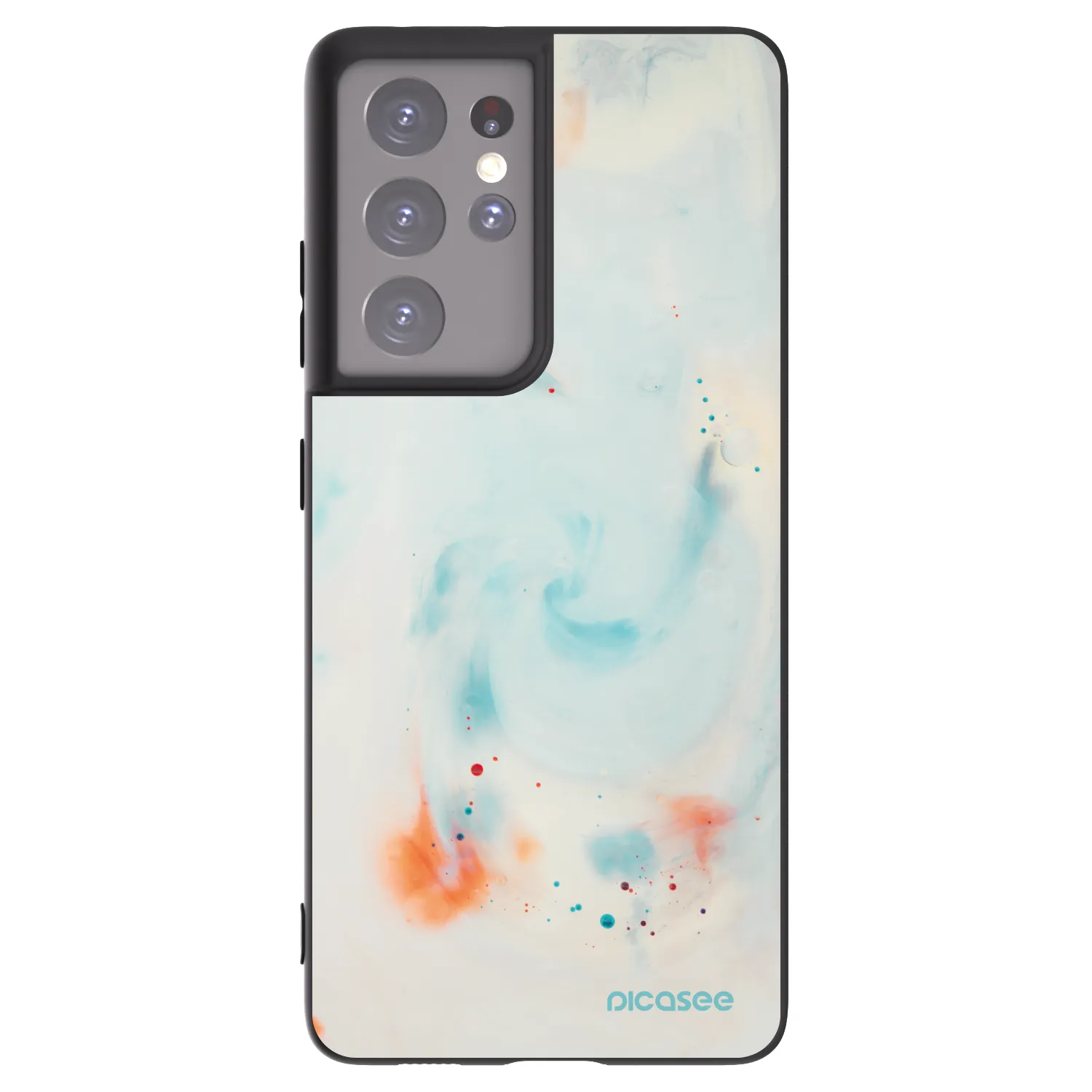 Picasee silikonowe czarne etui na Samsung Galaxy S21 Ultra 5G G998B - Splash