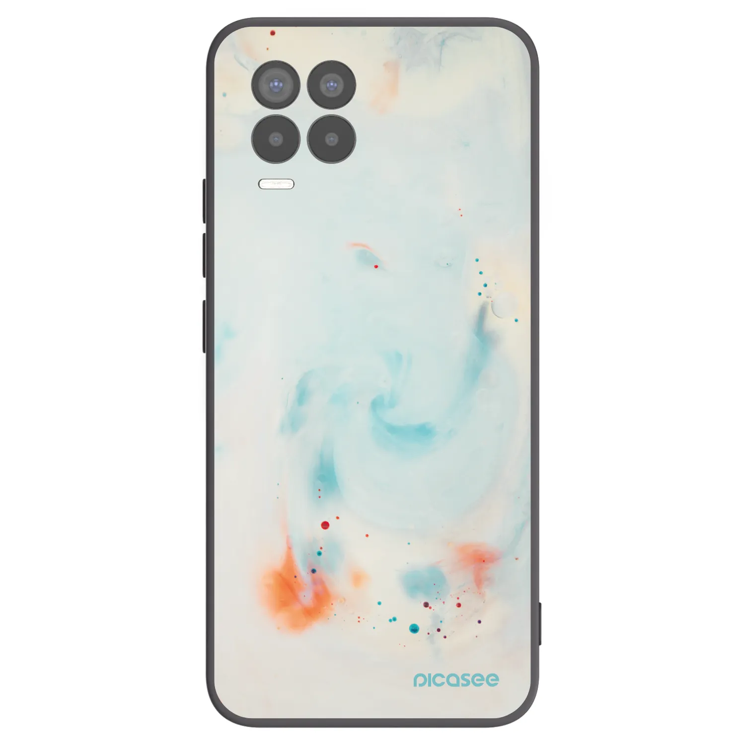 Picasee silikonowe czarne etui na Realme 8 4G - Splash