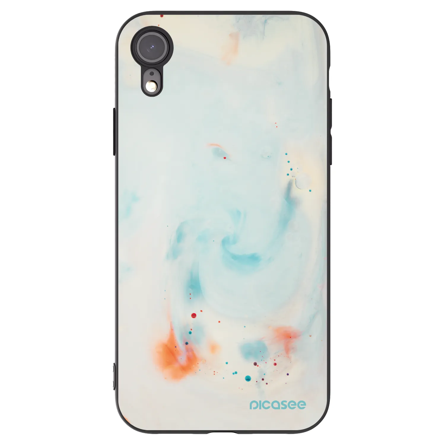 Picasee silikonowe czarne etui na Apple iPhone XR - Splash