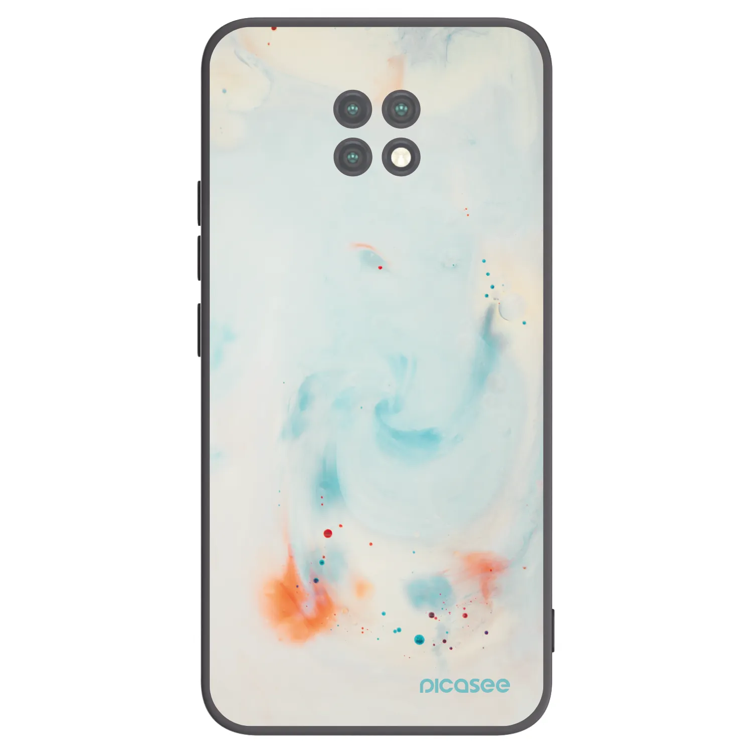 Picasee silikonowe czarne etui na Xiaomi Redmi Note 9T - Splash